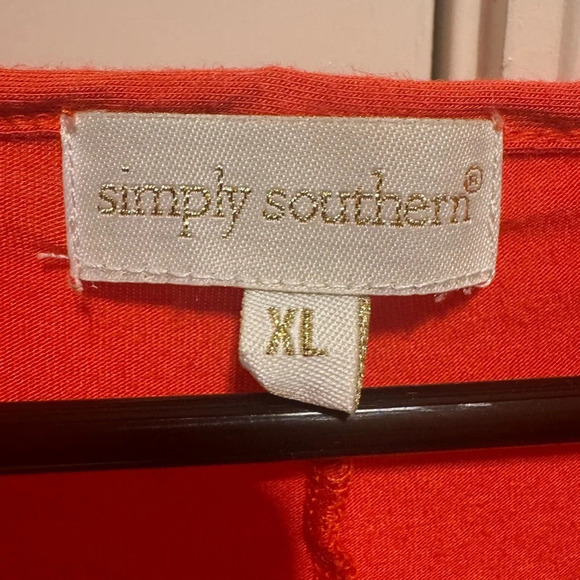 Simple Southern Orange 3/4 Sleeve Long Top Tunic Sz XL - Picture 2 of 11